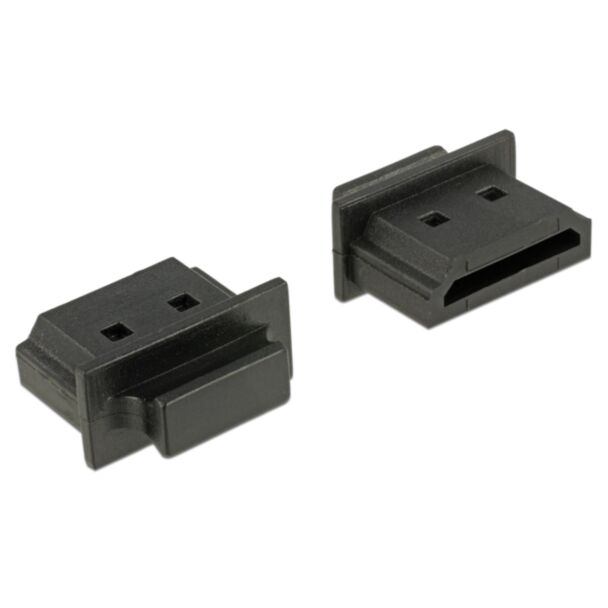 DeLOCK 64029 Copertura di sicurezza per presa elettrica HDMI A Nero 10 pz