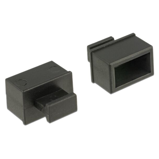 DeLOCK 64021 Copertura di sicurezza per presa elettrica Nero 10 pz