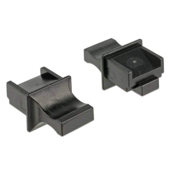 DeLOCK 64020 Copertura di sicurezza per presa elettrica RJ-45 Nero 10 pz
