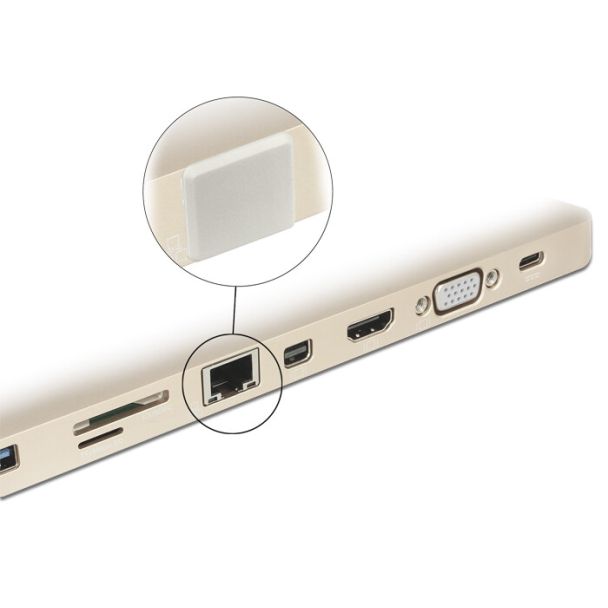 DeLOCK 64019 Copertura di sicurezza per presa elettrica RJ-45 Bianco 10 pz