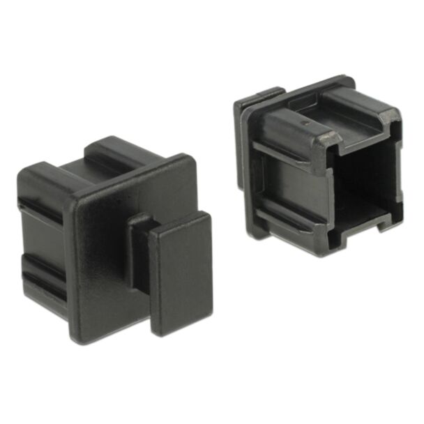 DeLOCK 64012 Copertura di sicurezza per presa elettrica Nero 10 pz