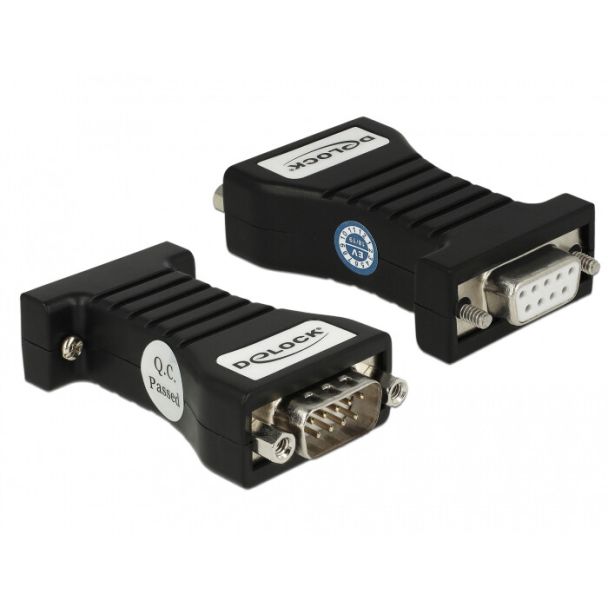 DeLOCK 63968 convertitore/ripetitore/isolatore seriale RS-232 Nero