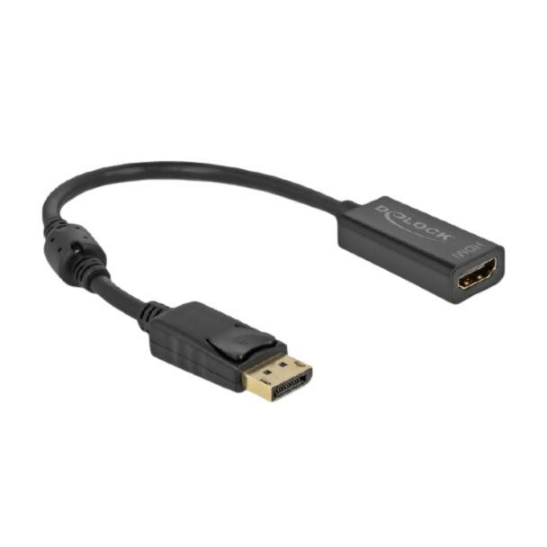 DeLOCK Adattatore DisplayPort 1.2 maschio a HDMI femmina 4K passivo nero