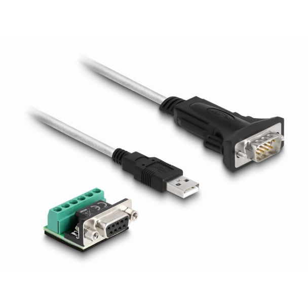 DeLOCK Adapter USB 2.0 Type-A to 1 x Serial RS-422/485 male with 6 pin terminal block 5 V 1.8 m