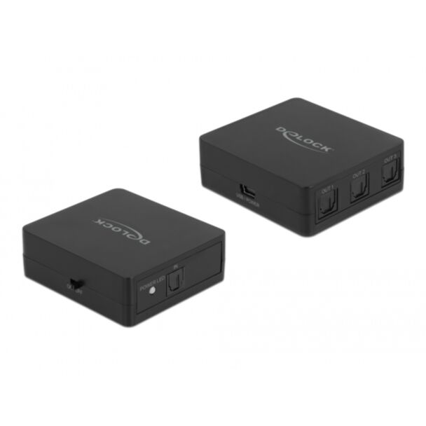 DeLOCK Interruttore S/PDIF TOSLINK 1 in 3 ad con alimentazione USB