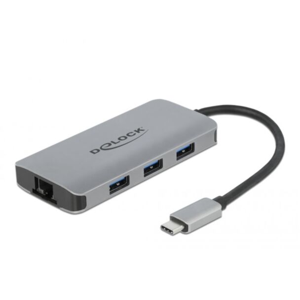 DeLOCK USB 3.2 Gen 1 Hub with 4 Ports and Gigabit LAN and PD