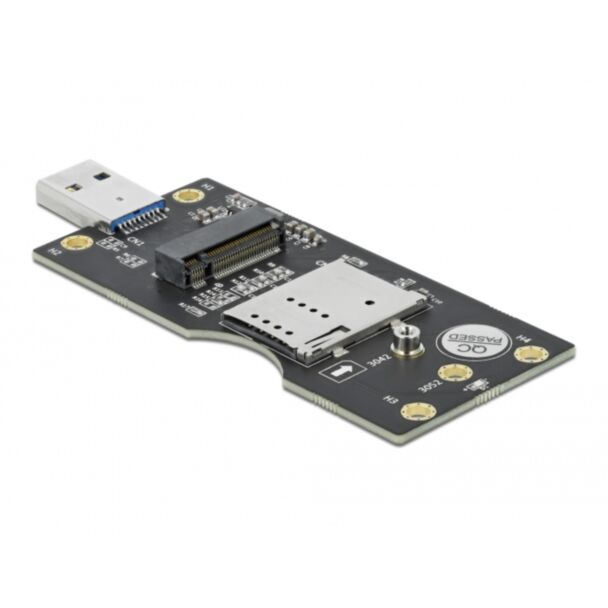 DeLOCK Convertitore USB 3.0 di Tipo-A maschio a chiave B M.2 con slot SIM