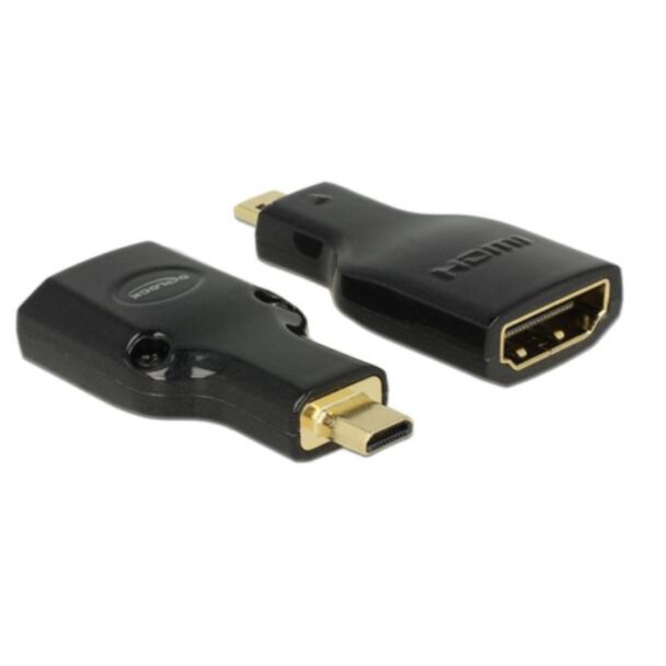 DeLOCK HDMI Micro-D/HDMI-A, M/F, 4K Micro-HDMI Nero