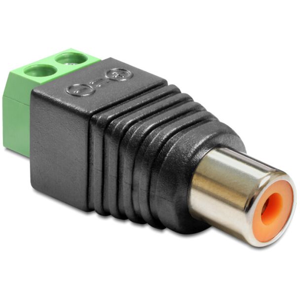 DeLOCK 65418 adattatore per inversione del genere dei cavi RCA 2p Nero, Verde, Argento