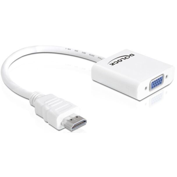 DeLOCK 65346 cavo e adattatore video VGA (D-Sub) HDMI tipo A (Standard) Bianco