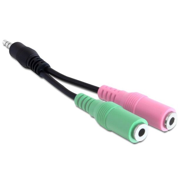 DeLOCK 3.5mm/2 x 3.5mm cavo audio 0,12 m Multicolore