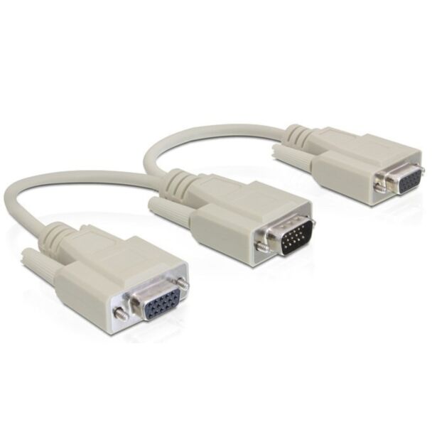 DeLOCK VGA/2 x VGA cavo VGA 0,2 m VGA (D-Sub) 2 x VGA (D-Sub) Beige