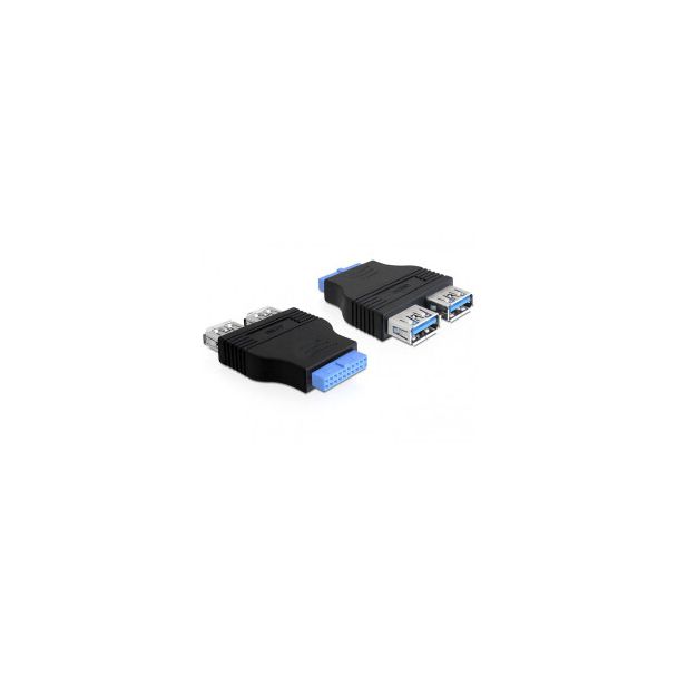 DeLOCK 65324 adattatore per inversione del genere dei cavi USB 3.0 19 Pin Buchse Nero