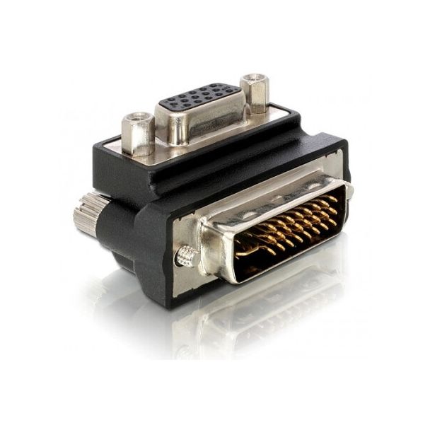 DeLOCK VGA Adapter DVI-I 15-pin FM VGA Nero