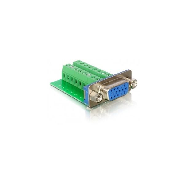 DeLOCK Adapter VGA female > Terminal Block 16pin Verde