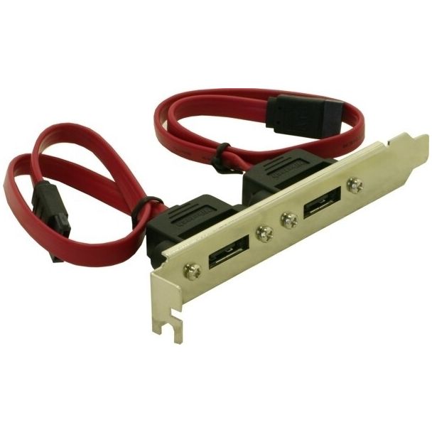 DeLOCK Slotbracket 2x internal SATA > 2x eSATA external cavo SATA 2 x SATA 7-pin