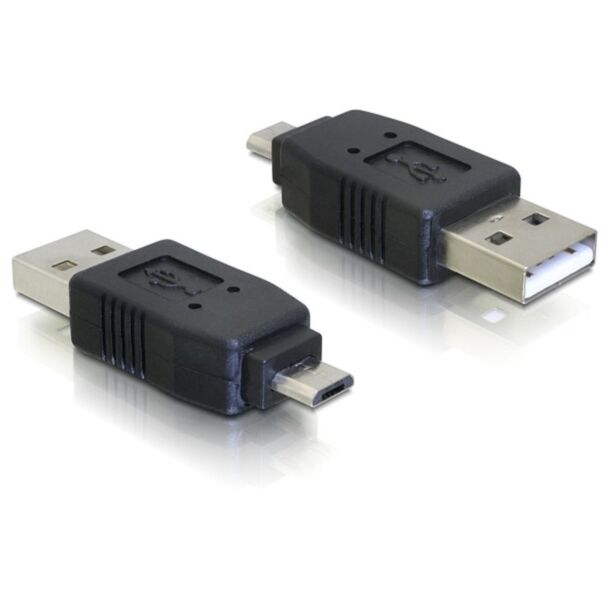 DeLOCK Adapter USB micro-B male to USB2.0 A-male USB 2.0 A Nero