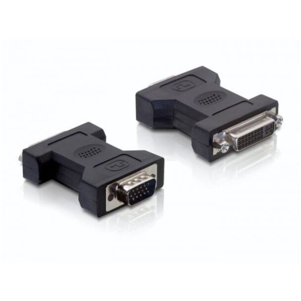 DeLOCK 65017 adattatore per inversione del genere dei cavi DVI-I VGA 15-pin M Nero