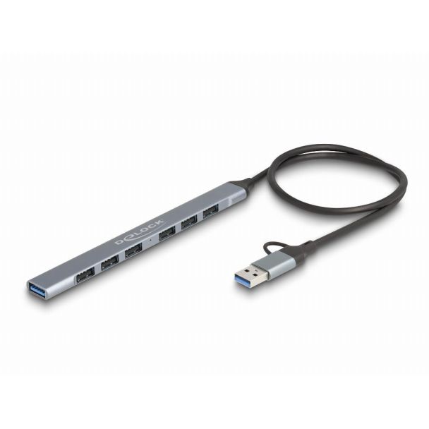 DeLOCK 64273 hub di interfaccia USB 3.2 Gen 1 (3.1 Gen 1) Type-C 5000 Mbit/s Grigio