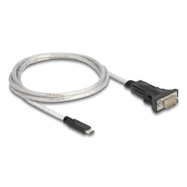 DeLOCK 64269 cavo seriale Nero, Trasparente 1 m USB tipo-C DB-9