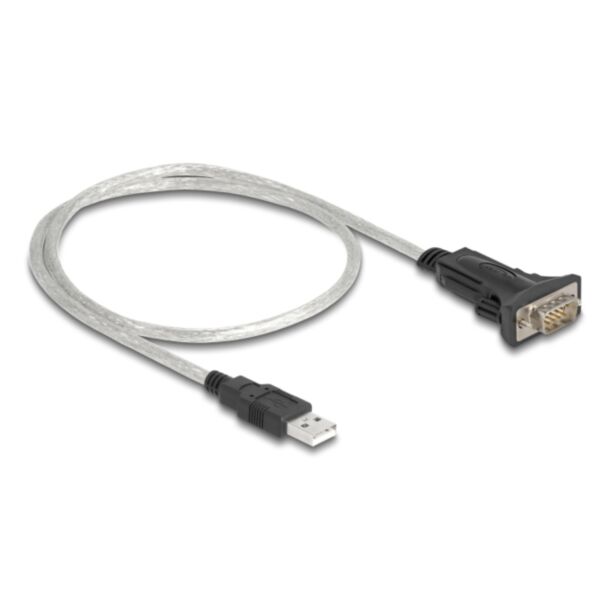DeLOCK 64267 cavo seriale Nero, Trasparente 0,5 m USB tipo A DB-9