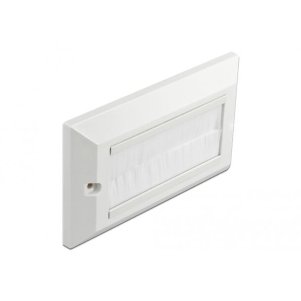 DeLOCK Copertura di gestione cavi 146 x 86 mm con spazzole a strip bianco