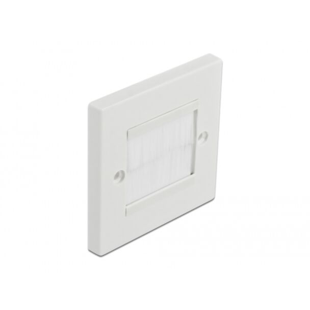DeLOCK Copertura di gestione cavi 86 x 86 mm con spazzole a strip bianco