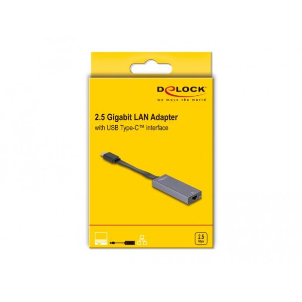 DeLOCK Adattatore USB Type-C da 2,5 Gigabit LAN slim