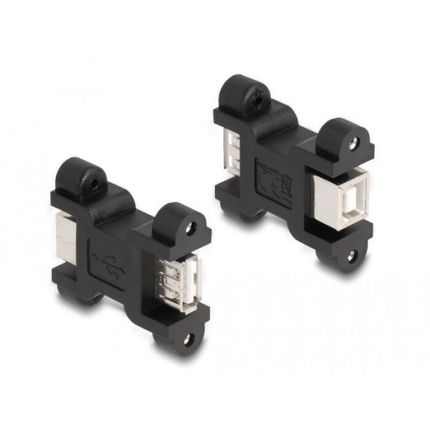 DeLOCK USB 2.0 Adapter Type-A female to Type-B female with screw connection