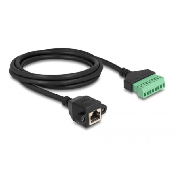 DeLOCK RJ45 Cable Cat.6 female to Terminal Block Adapter for built-in 2 m 2-part