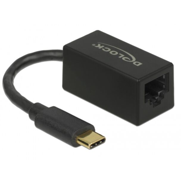 DeLOCK Adattatore USB Type-C per Gigabit LAN compatto nero