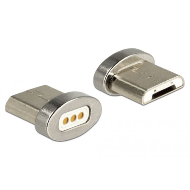 DeLOCK 65929 adattatore per inversione del genere dei cavi USB Type Micro-B magnet interface Argento