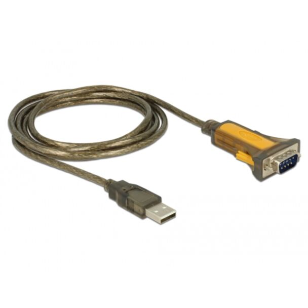 DeLOCK 65840 cavo seriale Nero, Giallo 1,5 m USB tipo A DB-9
