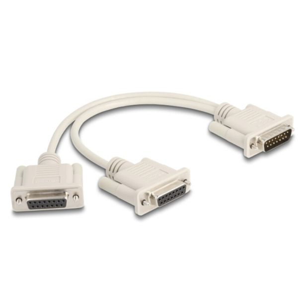 DeLOCK 65833 serial cable Beige 0.3 m DB-15 2 x DB-15