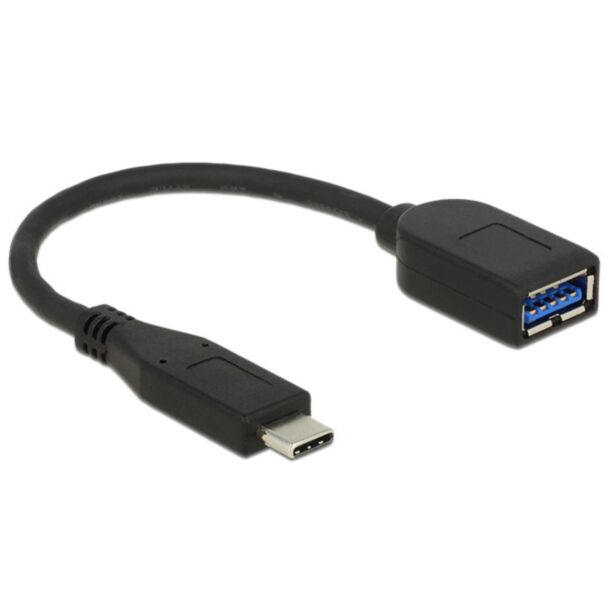 DeLOCK USB 3.1 Gen 2 Type-C/Typ-A cavo USB 0,1 m USB C USB A Nero