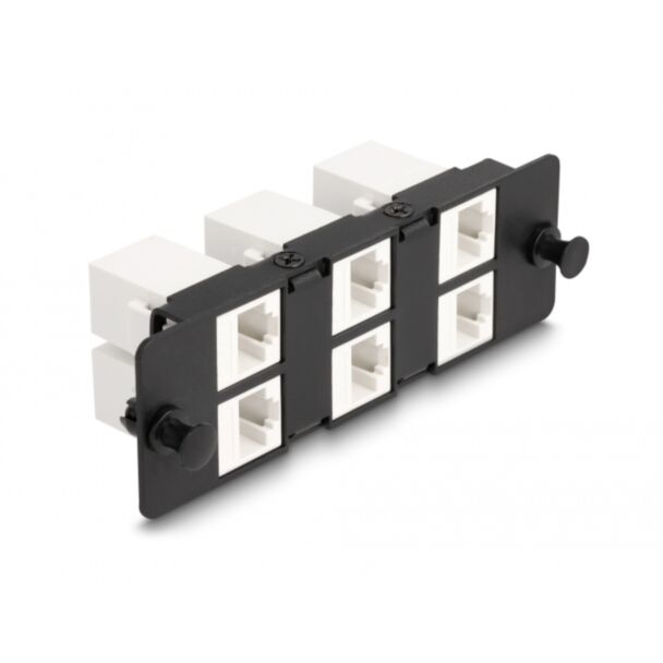 DeLOCK Keystone Adapter Panel 6 port black