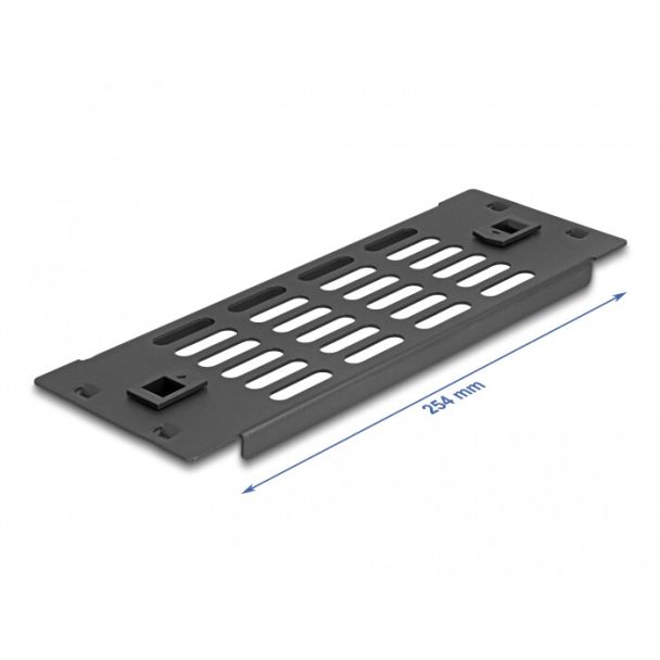 DeLOCK Pannello per armadio di rete da 10″ con fessure di ventilazione senza attrezzi 2U nero