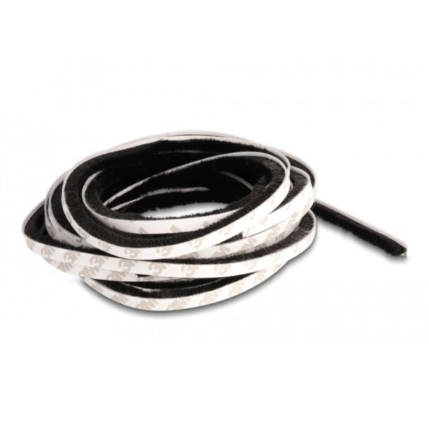 DeLOCK Brush Strip self-adhesive 8 mm - length 5 m black