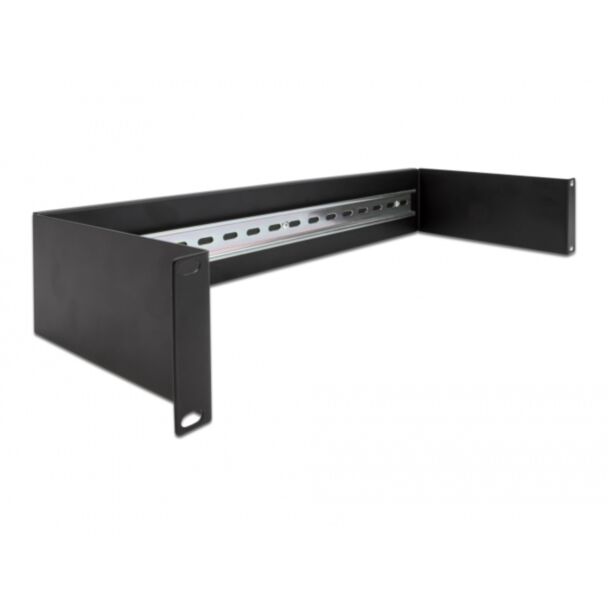 DeLOCK 19″ DIN rail Panel 2U black