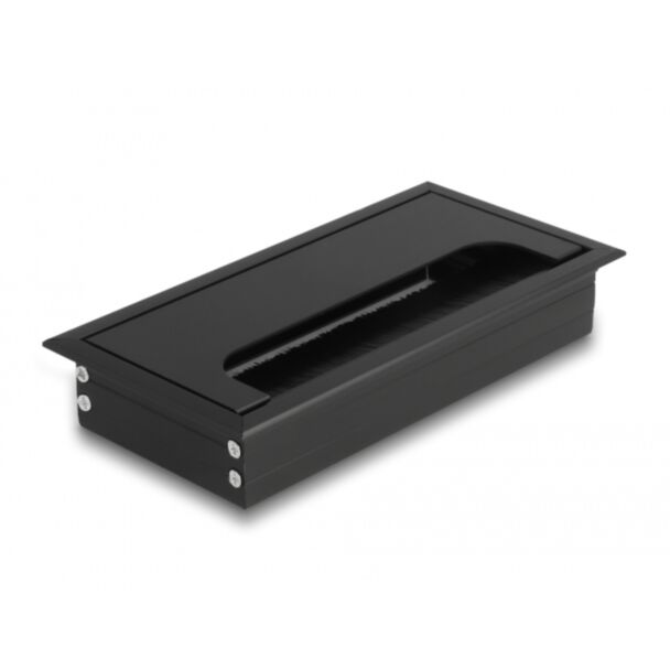 DeLOCK Cable grommet for table mounting with brush 160 x 80 x 28 mm black