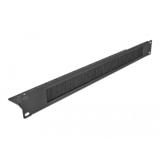 DeLOCK 19″ Cable Management Brush Strip with cable fixing 1U black