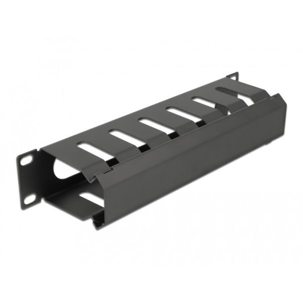 DeLOCK 10″ Cable Management Routing Panel with opening 1U black