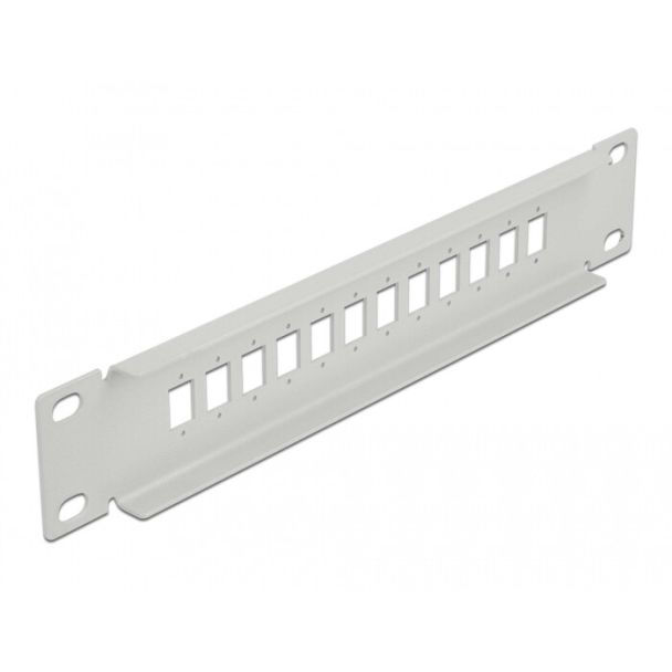 DeLOCK Pannello patch da 10″ in fibra ottica a 12 porte per SC Simplex / LC Duplex 1U grigio