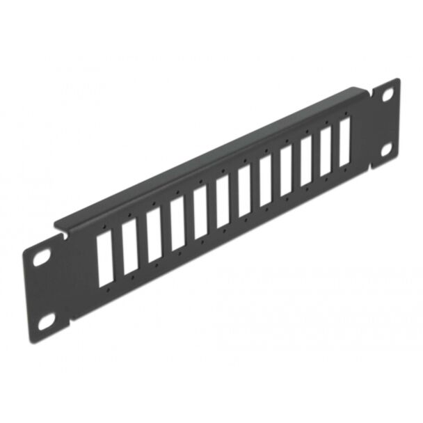 DeLOCK 10″ Fiber Optic Patch Panel 12 Port for SC Duplex / LC Quad 1U black