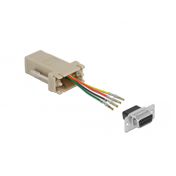 DeLOCK D-Sub 9 pin femmina per RJ11/RJ14 6P/4C femmina
