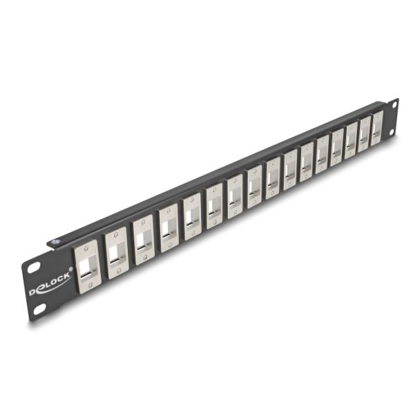 DeLOCK 19″ Keystone Patch Panel 16 port 1U black