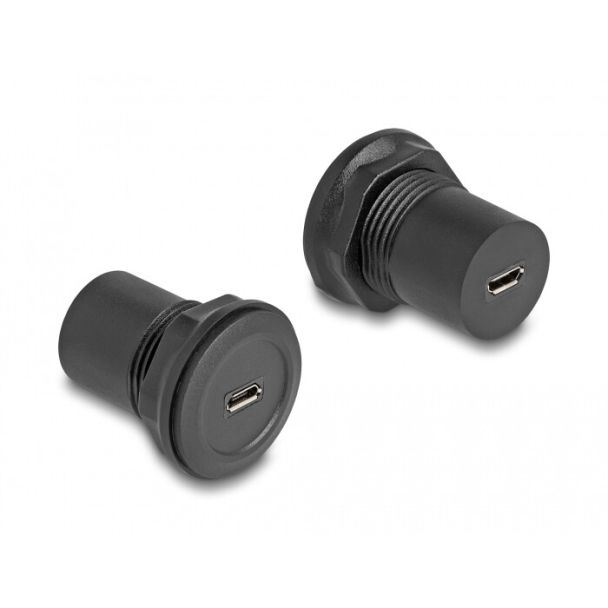DeLOCK Connettore integrato da USB 2.0 Tipo Micro-B a USB 2.0 Tipo Micro-B nero