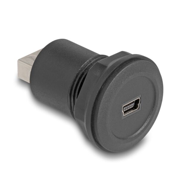 DeLOCK USB 2.0 Type Mini-B to USB 2.0 Type-A built-in connector black