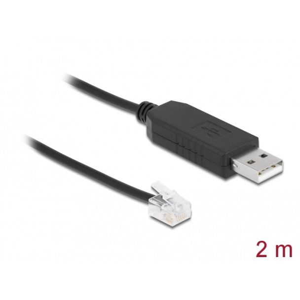 DeLOCK 66737 adattatore per inversione del genere dei cavi RJ-12 USB 2.0 Type-A Nero