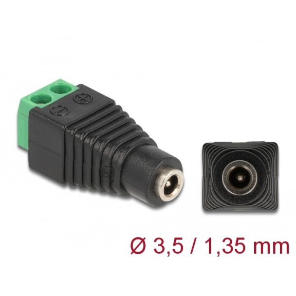 DeLOCK Adattatore CC 1,35 x 3,5 mm femmina > Morsettiera a 2 pin